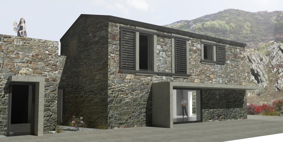 Projet DC - La maison vue depuis la cour